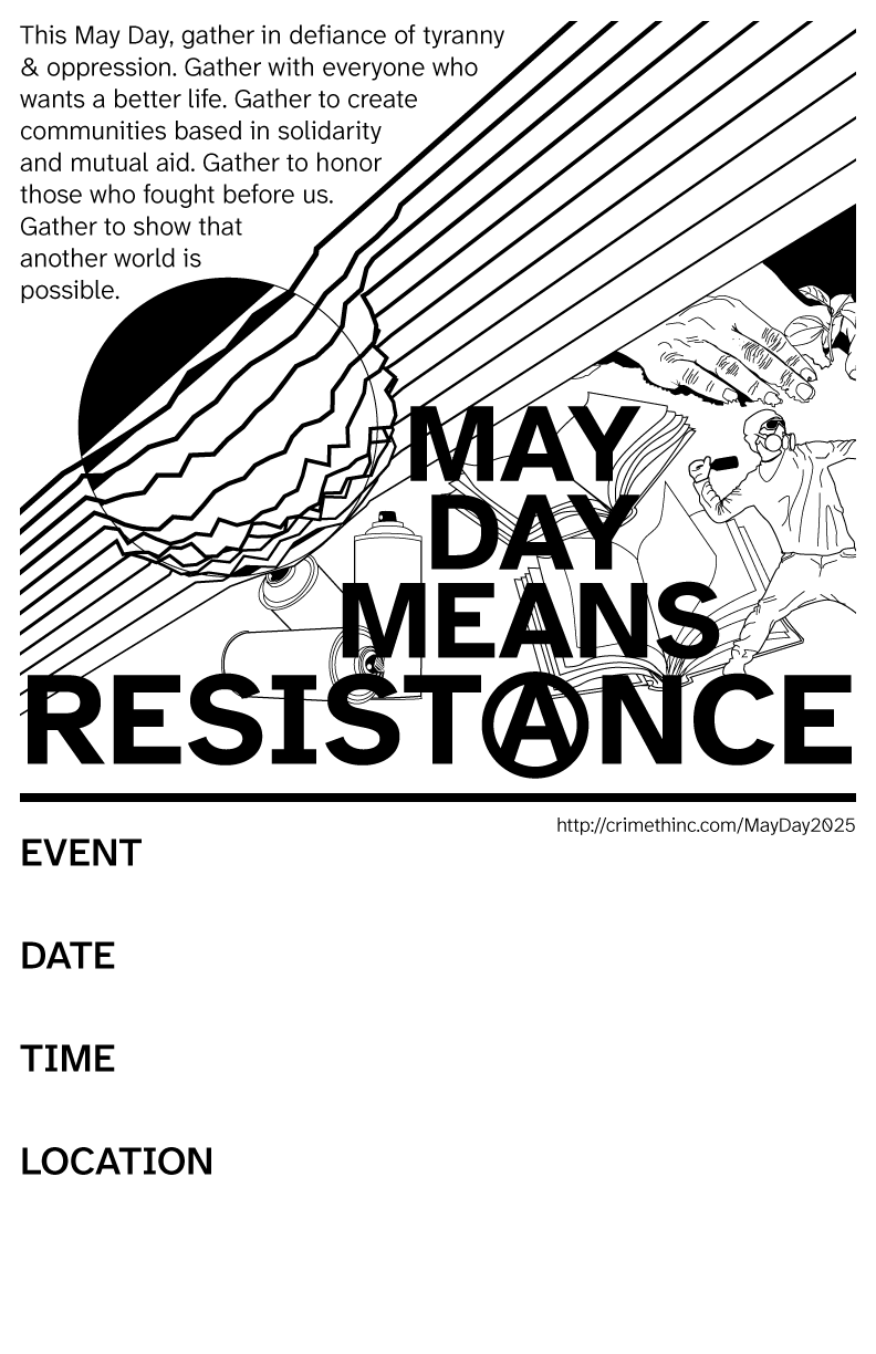 Photo recto de ‘May Day Means Resistance’